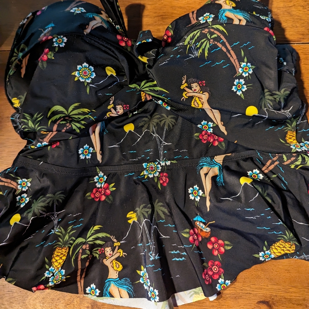 Torrid peplum swim top